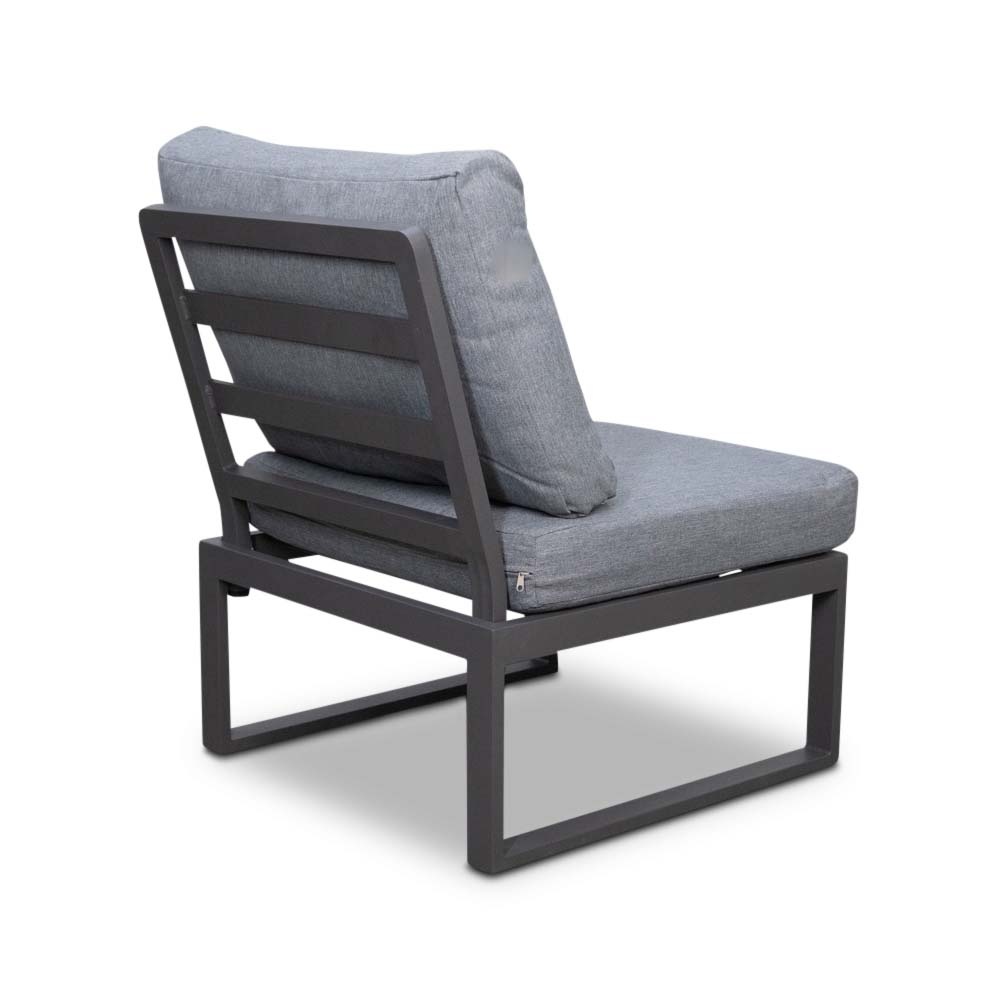 Lola hoek loungeset L-vorm 6 personen incl. tafel | aluminium + polywood | antraciet | 6-delig