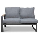 Lola hoek loungeset L-vorm 6 personen incl. tafel | aluminium + polywood | antraciet | 6-delig