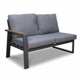 Lola hoek loungeset L-vorm 6 personen incl. tafel | aluminium + polywood | antraciet | 6-delig