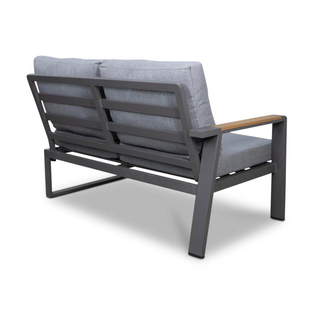 Lola hoek loungeset L-vorm 6 personen incl. tafel | aluminium + polywood | antraciet | 6-delig