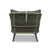 Palermo stoel-bank loungeset met betonlook tafel 5 personen | aluminium + touw | olijfgroen | 5-delig