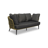 Palermo stoel-bank loungeset met betonlook tafel 5 personen | aluminium + touw | olijfgroen | 5-delig