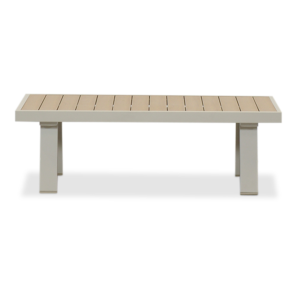 Lola loungetafel rechthoekig | aluminium + polywood | Natural Wood/beige | 121x60cm