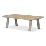 Lola loungetafel rechthoekig | aluminium + polywood | Natural Wood/beige | 121x60cm