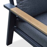 Lola stoel-bank loungeset incl. tafel 5 personen | aluminium + polywood | antraciet | 4-delig