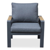 Lola stoel-bank loungeset 5 personen | aluminium + polywood | antraciet | 4-delig