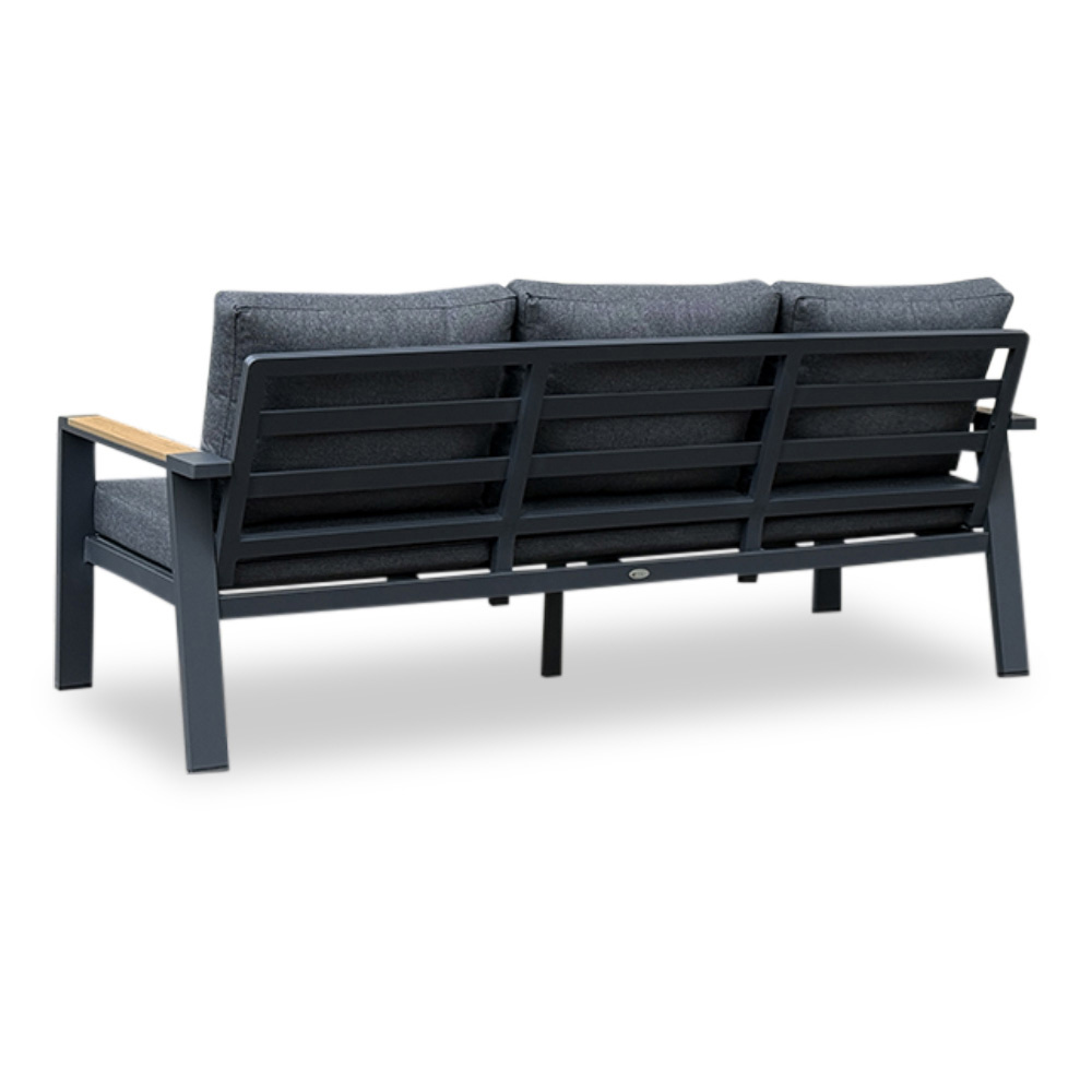 Lola stoel-bank loungeset 5 personen | aluminium + polywood | antraciet | 4-delig