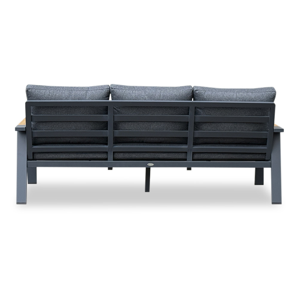 Lola stoel-bank loungeset 5 personen | aluminium + polywood | antraciet | 4-delig