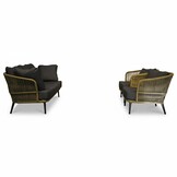 Palermo stoel-bank loungeset 5 personen | aluminium + touw | olijfgroen | 5-delig