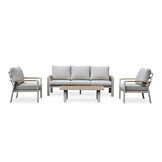 Lola stoel-bank loungeset 5 personen | aluminium + polywood | beige | 4-delig
