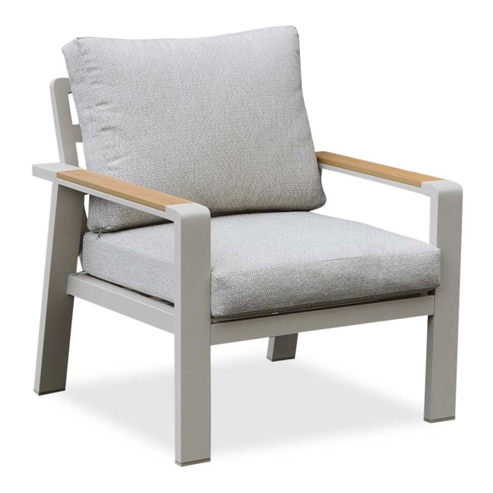 Lola stoel-bank loungeset 5 personen | aluminium + polywood | beige | 4-delig