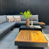 Barbados hoek loungeset 6 personen | aluminium + teakhout | Natural Teak | 5-delig - 323x245cm