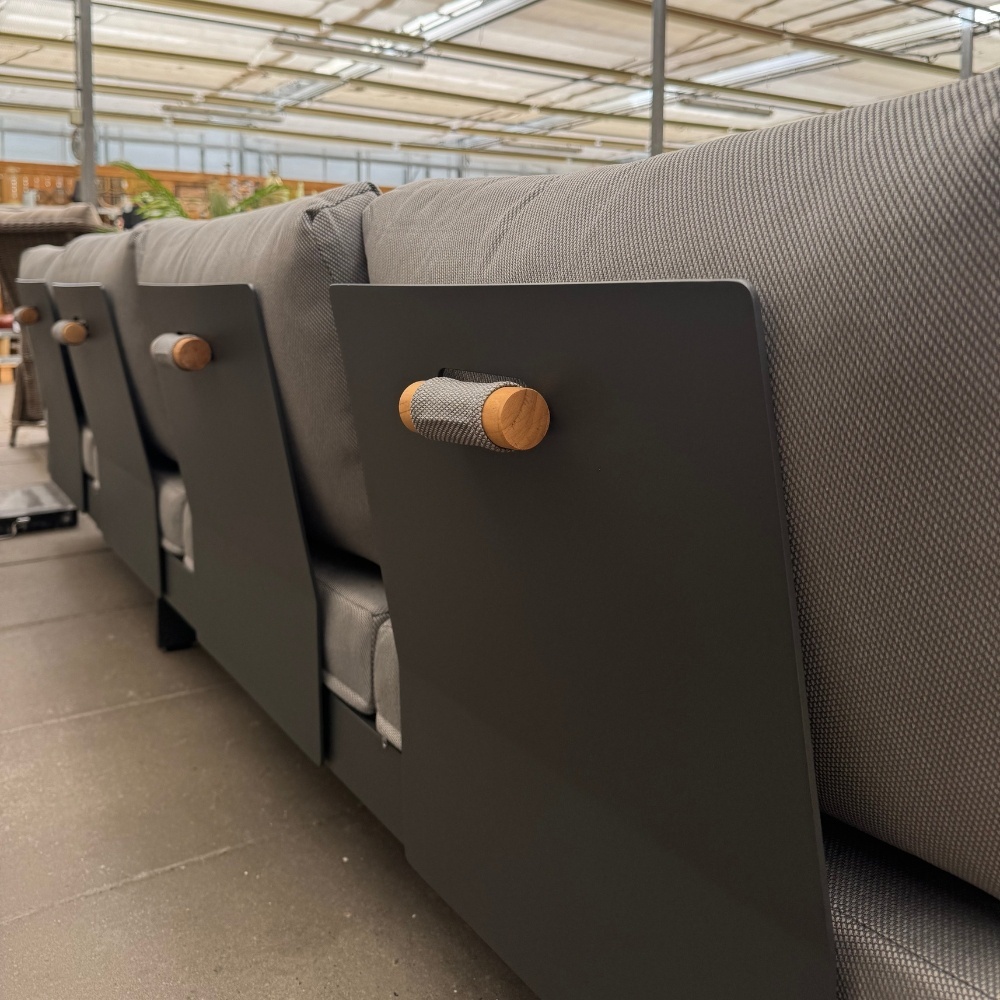 Barbados hoek loungeset 6 personen | aluminium + teakhout | Natural Teak | 5-delig - 323x245cm