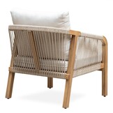 Bergamo stoel-bank loungeset 5 personen incl. tafel 127cm | touw + hardhout | zand | 5-delig