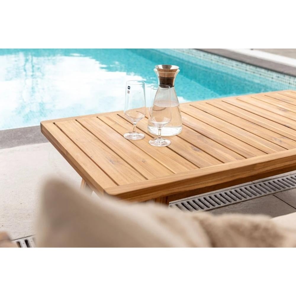 Bergamo loungetafel | hardhout | light teak look | 127x65cm
