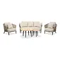 BUITEN living Palermo stoel-bank loungeset incl. tafels | aluminium + touw | Sahara Dust | 5-delig