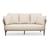 Palermo stoel-bank loungeset met teakhouten tafel 5 personen | aluminium + touw | olijfgroen | 5-delig