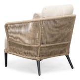 Palermo stoel-bank loungeset met teakhouten tafel 5 personen | aluminium + touw | olijfgroen | 5-delig