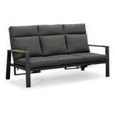 Manhattan stoel-bank loungeset - verstelbaar incl tafel | aluminium + polywood | antraciet | 5-delig