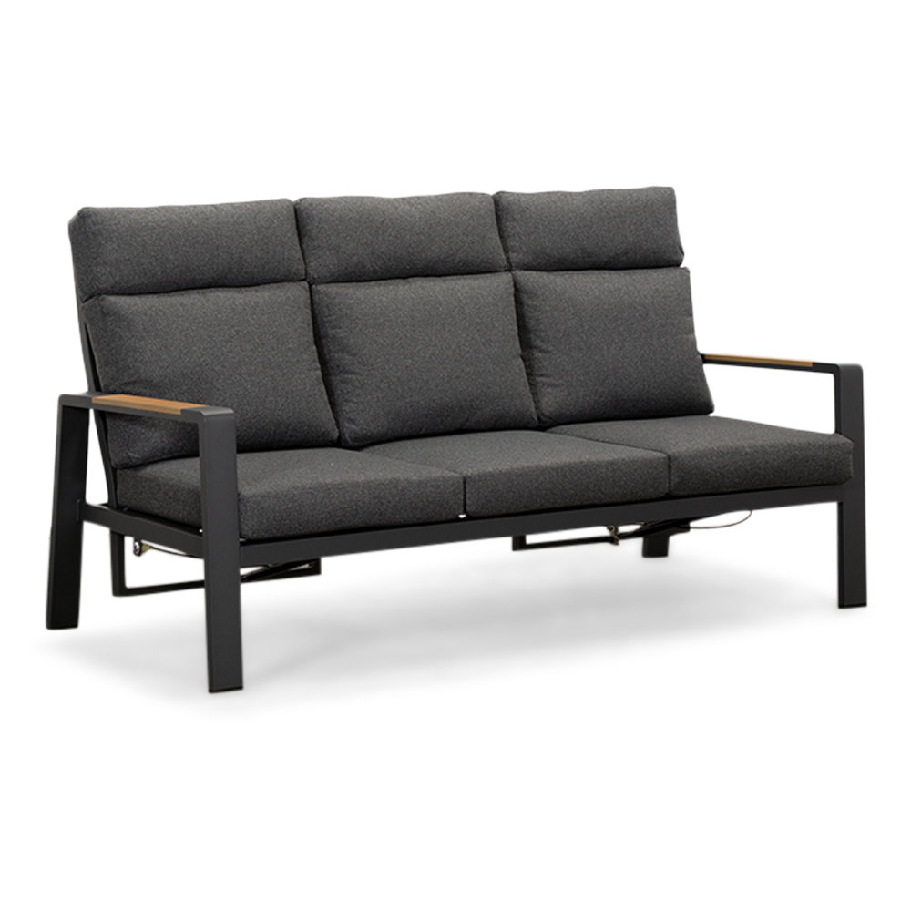 Manhattan stoel-bank loungeset - verstelbaar incl tafel | aluminium + polywood | antraciet | 5-delig