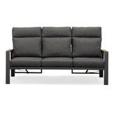 Manhattan stoel-bank loungeset - verstelbaar incl tafel | aluminium + polywood | antraciet | 5-delig