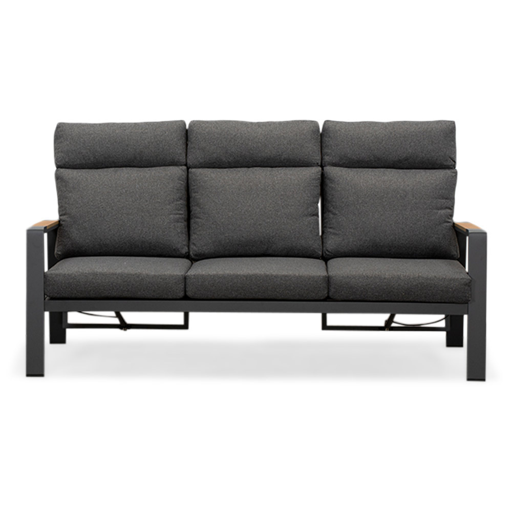 Manhattan stoel-bank loungeset - verstelbaar incl tafel | aluminium + polywood | antraciet | 5-delig