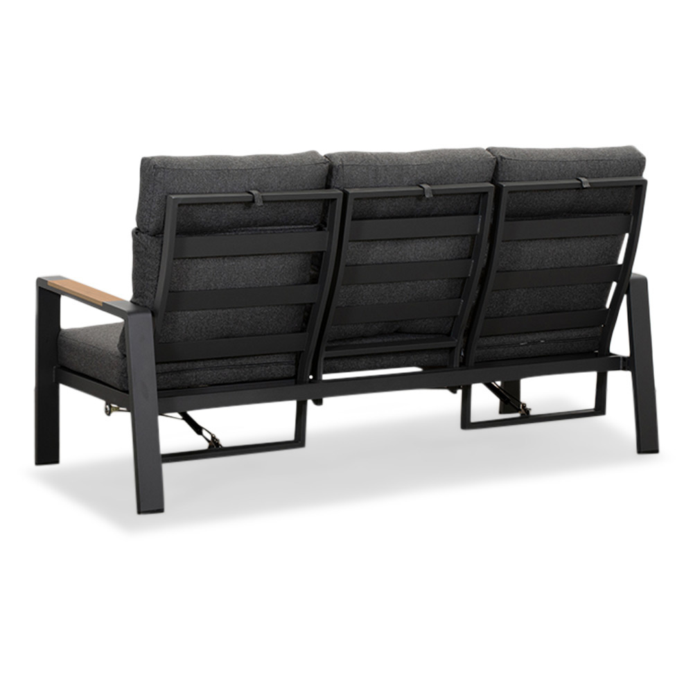 Manhattan stoel-bank loungeset - verstelbaar incl tafel | aluminium + polywood | antraciet | 5-delig