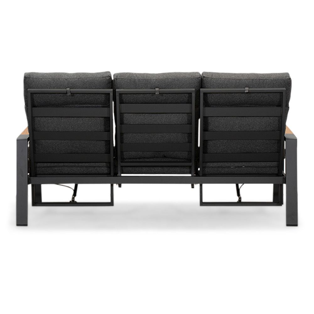 Manhattan stoel-bank loungeset - verstelbaar incl tafel | aluminium + polywood | antraciet | 5-delig