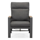 Manhattan stoel-bank loungeset - verstelbaar incl tafel | aluminium + polywood | antraciet | 5-delig