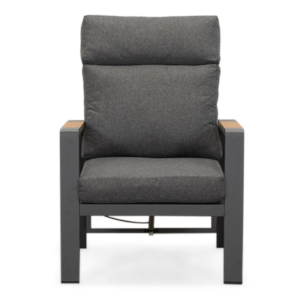 Manhattan stoel-bank loungeset - verstelbaar incl tafel | aluminium + polywood | antraciet | 5-delig