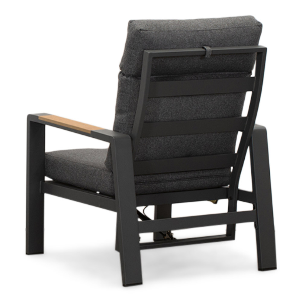 Manhattan stoel-bank loungeset - verstelbaar incl tafel | aluminium + polywood | antraciet | 5-delig