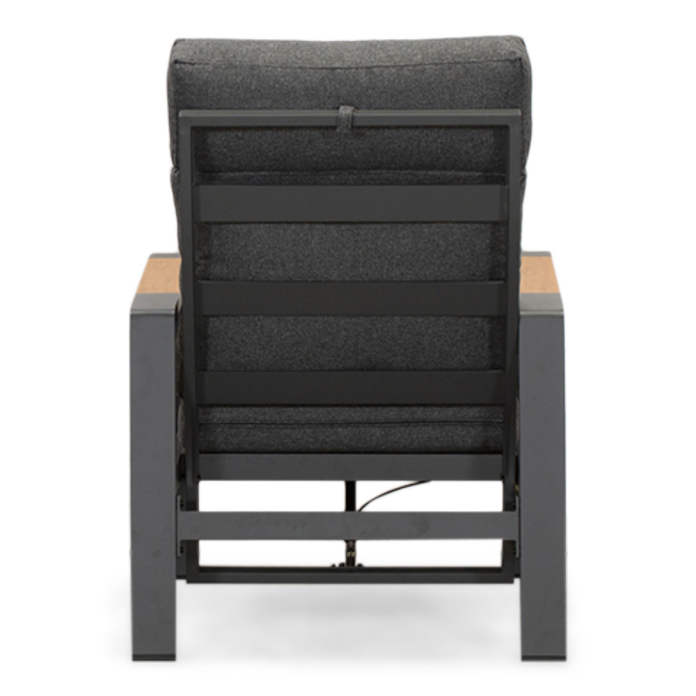 Manhattan stoel-bank loungeset - verstelbaar incl tafel | aluminium + polywood | antraciet | 5-delig