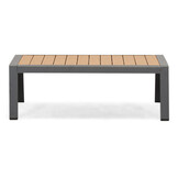 Manhattan stoel-bank loungeset - verstelbaar incl tafel | aluminium + polywood | antraciet | 5-delig