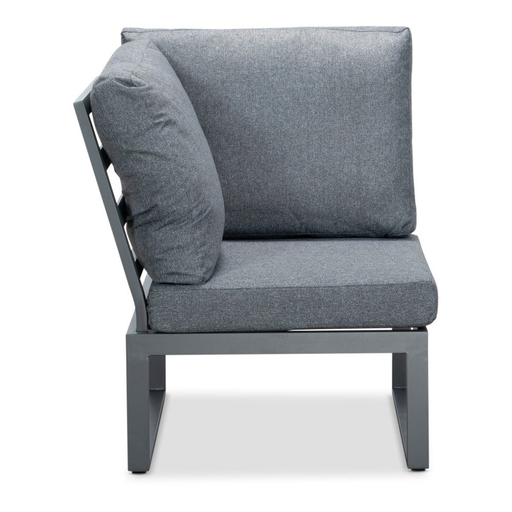 Vancouver hoek loungeset 5 personen incl. tafel | aluminium + polywood | antraciet | 6-delig