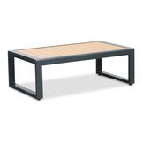 Vancouver hoek loungeset incl. stoel en tafel | aluminium + polywood | antraciet | 7-delig