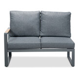 Vancouver hoek loungeset incl. stoel en tafel | aluminium + polywood | antraciet | 7-delig