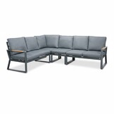 Vancouver hoek loungeset 5 personen | aluminium + polywood | antraciet | 5-delig - 270x210cm