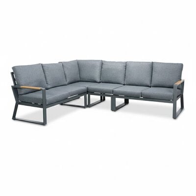 Vancouver hoek loungeset 5 personen | aluminium + polywood | antraciet | 5-delig - 270x210cm