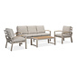 LUX outdoor living Seattle stoel-bank loungeset 5 personen incl. tafel | aluminium + polywood | beige | 4-delig