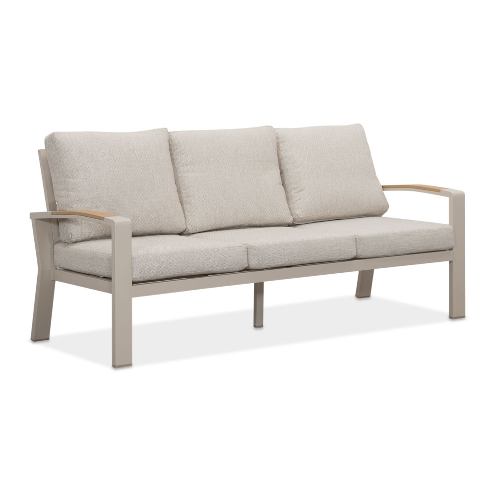 Seattle stoel-bank loungeset 5 personen incl. tafel | aluminium + polywood | beige | 4-delig