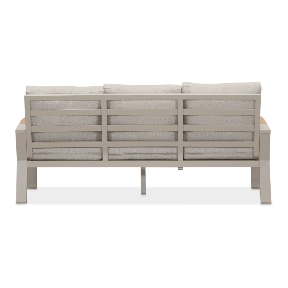 Seattle stoel-bank loungeset 5 personen incl. tafel | aluminium + polywood | beige | 4-delig