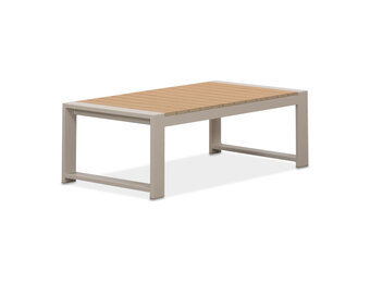 Seattle loungetafel | aluminium + polywood | Natural Wood/beige | 117x60cm
