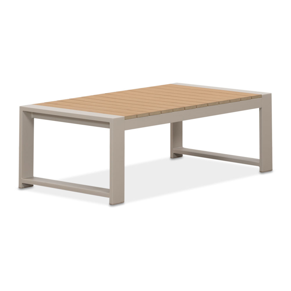 Seattle loungetafel | aluminium + polywood | Natural Wood/beige | 117x60cm afbeelding