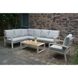 Seattle hoek loungeset met stoel 7 personen incl. tafel | aluminium + polywood | beige | 5-delig