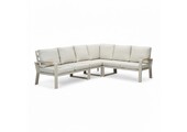 Seattle hoek loungeset 6 personen | aluminium + polywood | beige | 5-delig - 270x210cm