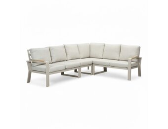 Seattle hoek loungeset 6 personen | aluminium + polywood | beige | 5-delig - 270x210cm