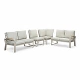 Seattle hoek loungeset 6 personen | aluminium + polywood | beige | 5-delig - 270x210cm