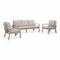LUX outdoor living Seattle stoel-bank loungeset 5 personen | aluminium + polywood | beige | 4-delig