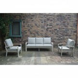 Seattle stoel-bank loungeset 5 personen | aluminium + polywood | beige | 4-delig