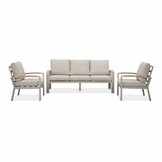 Seattle stoel-bank loungeset 5 personen | aluminium + polywood | beige | 4-delig